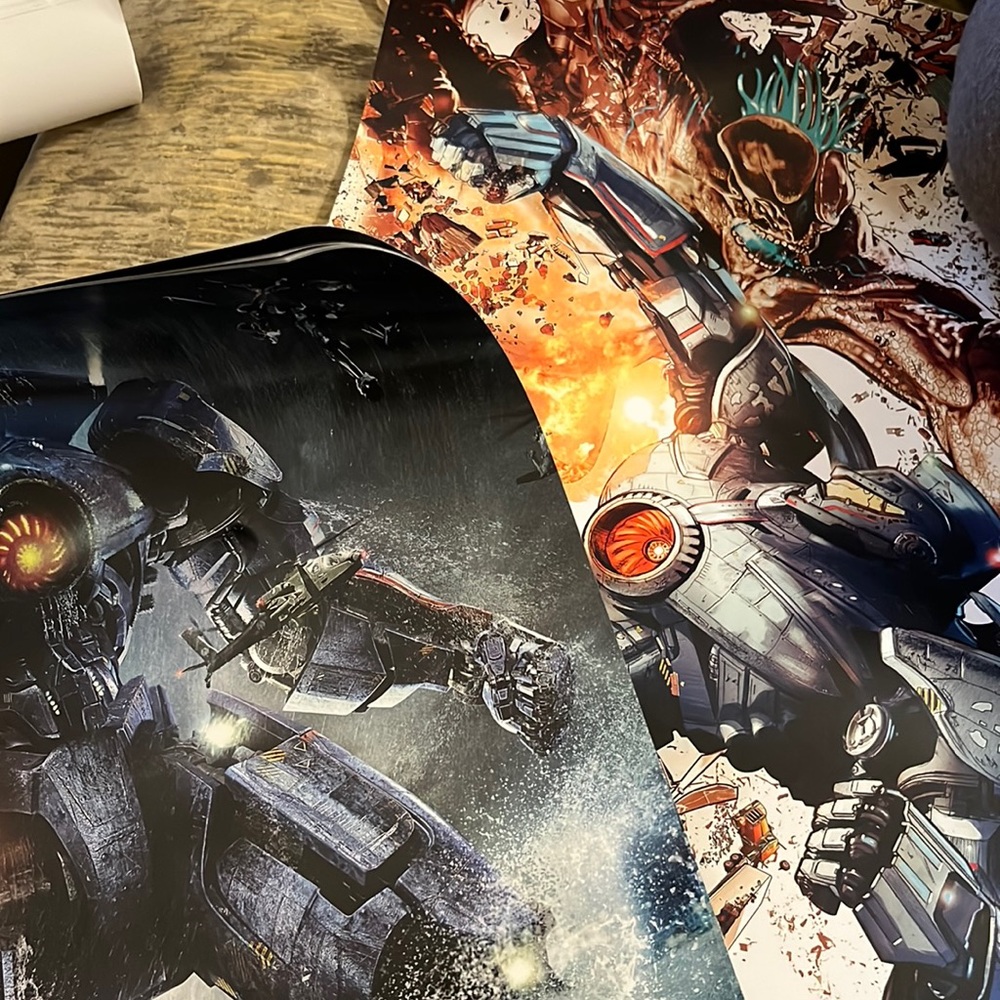 Pacific Rim BOTH Posters (Guillermo del Toro icon mech robots transformers film)